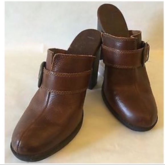 BOC Born Brown Leather Heels Clogs Size 6/36.5🌸 - Picture 2 of 7